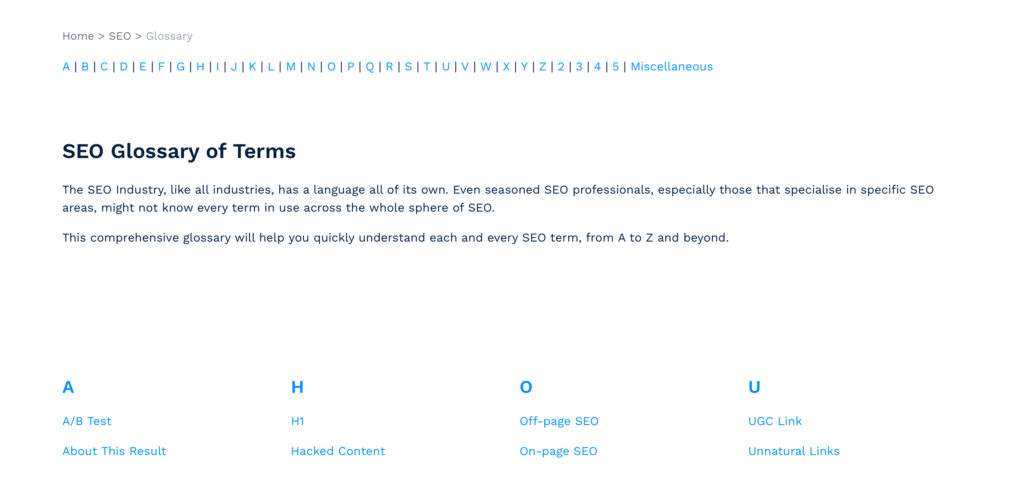 SEO Glossary