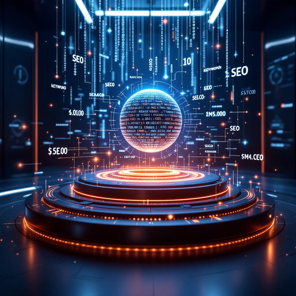 seo futuristic control center holographic interface