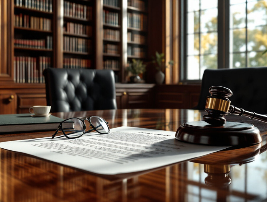 Legal documents on a desk