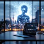 seo and ai influence on a modern laptop showing analytics